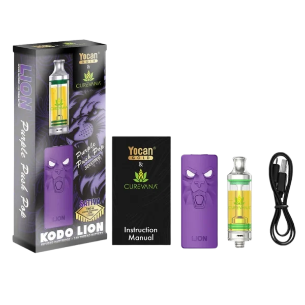 Purple Push Pop Yocan Lion Kit | 3g | Sativa | Curevana - Image 2