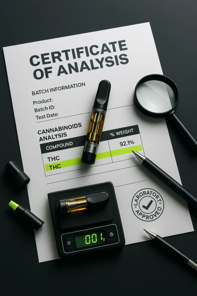 Info 2 TERPLABZ image showing certificate of analysis and lab results