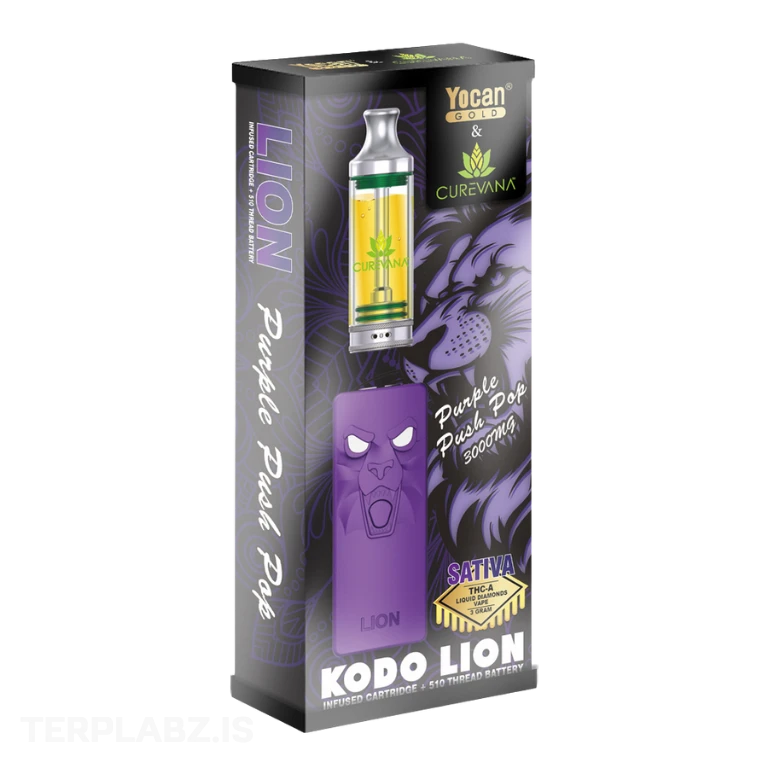Purple Push Pop Yocan Lion Kit | 3g | Sativa | Curevana 1 Purple Push Pop Yocan Lion Kit | 3g | Sativa | Curevana