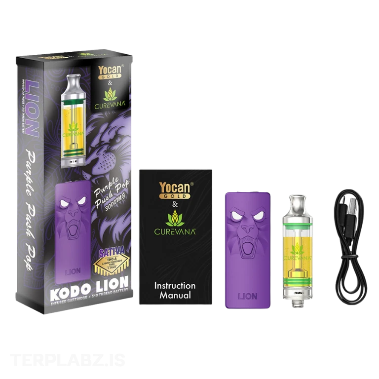 Purple Push Pop Yocan Lion Kit | 3g | Sativa | Curevana 2 Purple Push Pop Yocan Lion Kit | 3g | Sativa | Curevana - Image 2