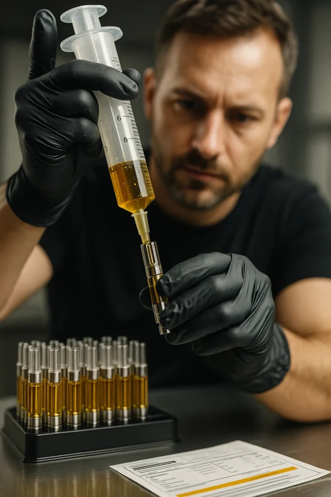 Indica Cannabis: Effects, Strains, and Vapes Explained 3 Indica cartridge vape filling